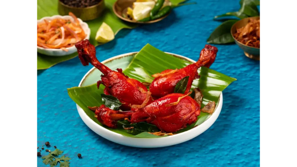 Chicken tandoori on leaf 