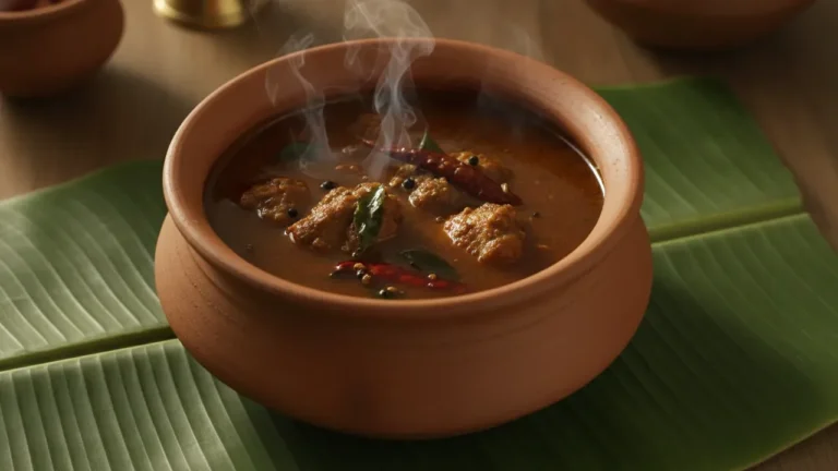 Natu Kodi Andhra country chicken curry in a clay pot